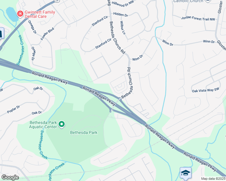 map of restaurants, bars, coffee shops, grocery stores, and more near 3437 Hidden Valley Circle in Lawrenceville