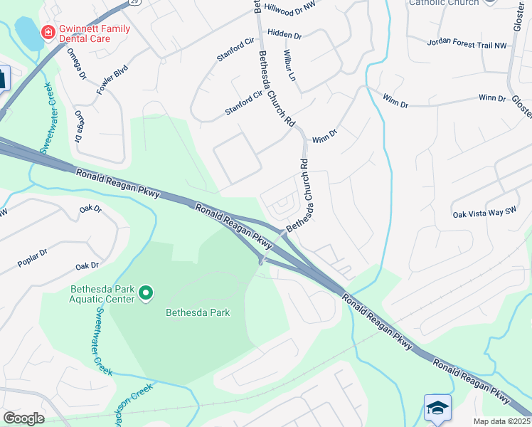 map of restaurants, bars, coffee shops, grocery stores, and more near 3437 Hidden Valley Circle in Lawrenceville