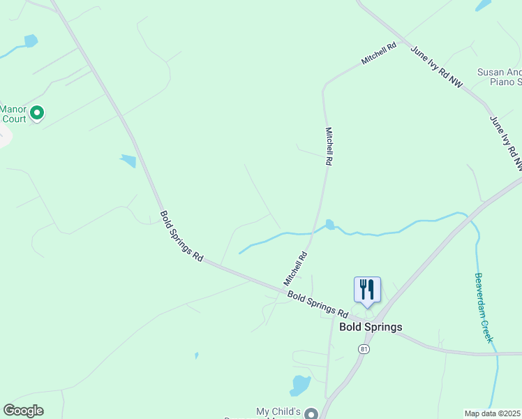 map of restaurants, bars, coffee shops, grocery stores, and more near 86 Ewing Way in Dacula