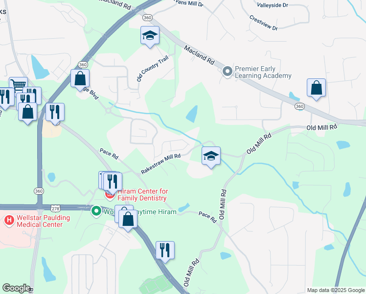 map of restaurants, bars, coffee shops, grocery stores, and more near 38 Rocky Knoll in Dallas