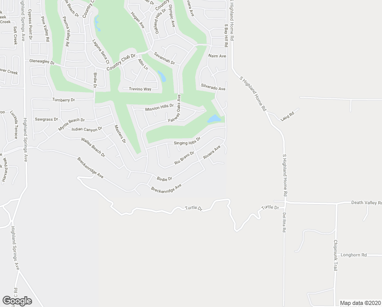 map of restaurants, bars, coffee shops, grocery stores, and more near 4901 Rio Bravo Drive in Banning