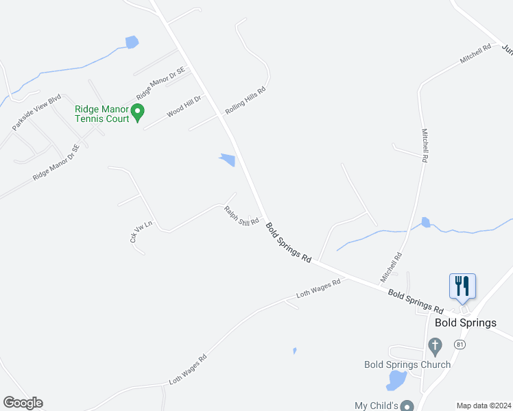 map of restaurants, bars, coffee shops, grocery stores, and more near 5280 Bold Springs Road in Dacula