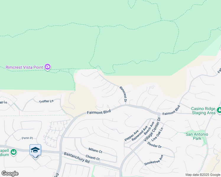 map of restaurants, bars, coffee shops, grocery stores, and more near 3620 Sherwood Drive in Yorba Linda