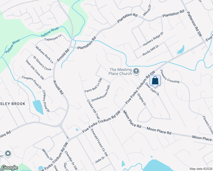 map of restaurants, bars, coffee shops, grocery stores, and more near 2281 Smokehouse Path in Lawrenceville