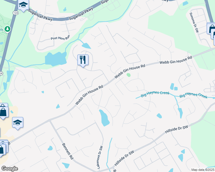 map of restaurants, bars, coffee shops, grocery stores, and more near 891 Berryman Place in Lawrenceville