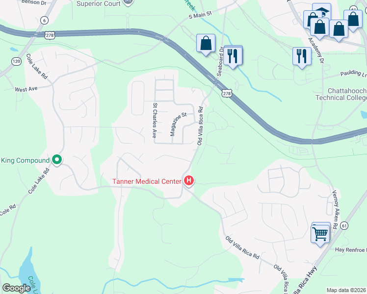 map of restaurants, bars, coffee shops, grocery stores, and more near 113 Saint Charles Avenue in Dallas