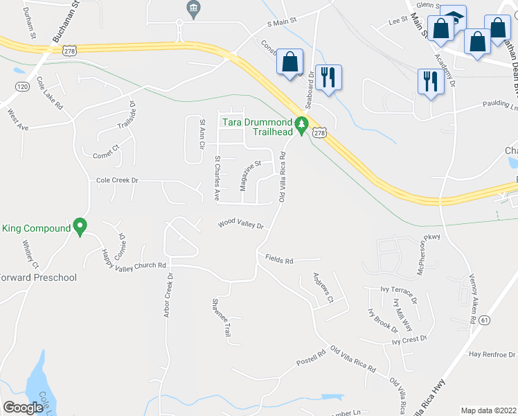 map of restaurants, bars, coffee shops, grocery stores, and more near 113 Saint Charles Avenue in Dallas