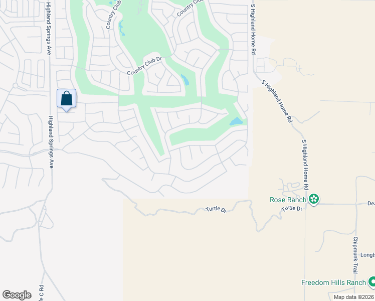 map of restaurants, bars, coffee shops, grocery stores, and more near 2012 Melbourne Circle in Banning