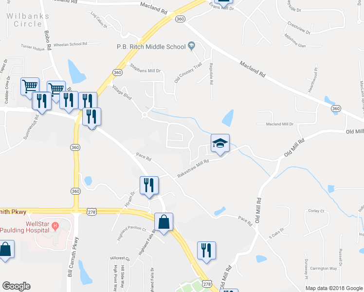 map of restaurants, bars, coffee shops, grocery stores, and more near 193 Crescent Woode Way in Dallas