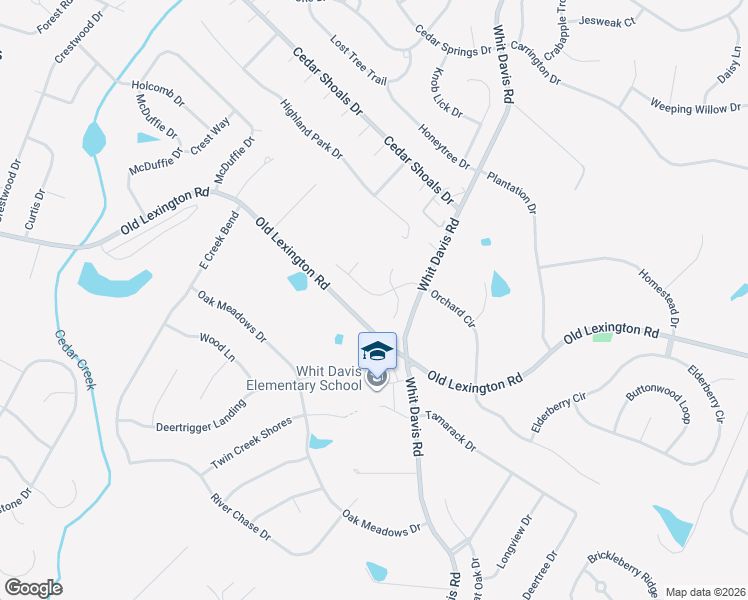 map of restaurants, bars, coffee shops, grocery stores, and more near 147 Victory Estates Drive in Athens