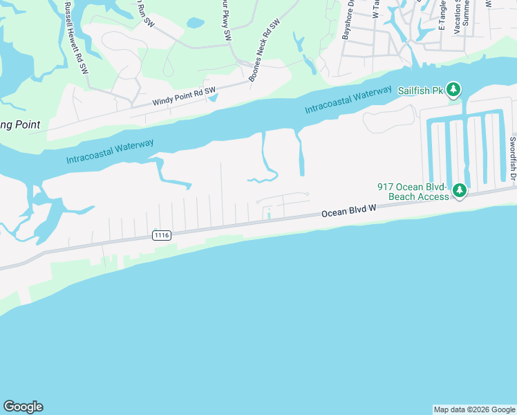 map of restaurants, bars, coffee shops, grocery stores, and more near 1060 Tide Ridge Dr in Holden Beach