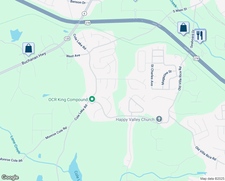 map of restaurants, bars, coffee shops, grocery stores, and more near 108 Autumn Brooke Trail in Dallas
