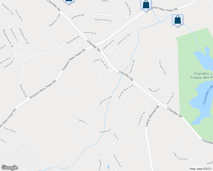 map of restaurants, bars, coffee shops, grocery stores, and more near 2025 Cutleaf Creek Road Southeast in Grayson