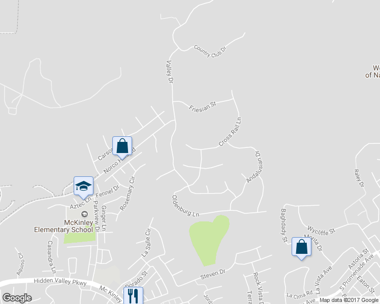 map of restaurants, bars, coffee shops, grocery stores, and more near 270 Cross Rail Lane in Norco