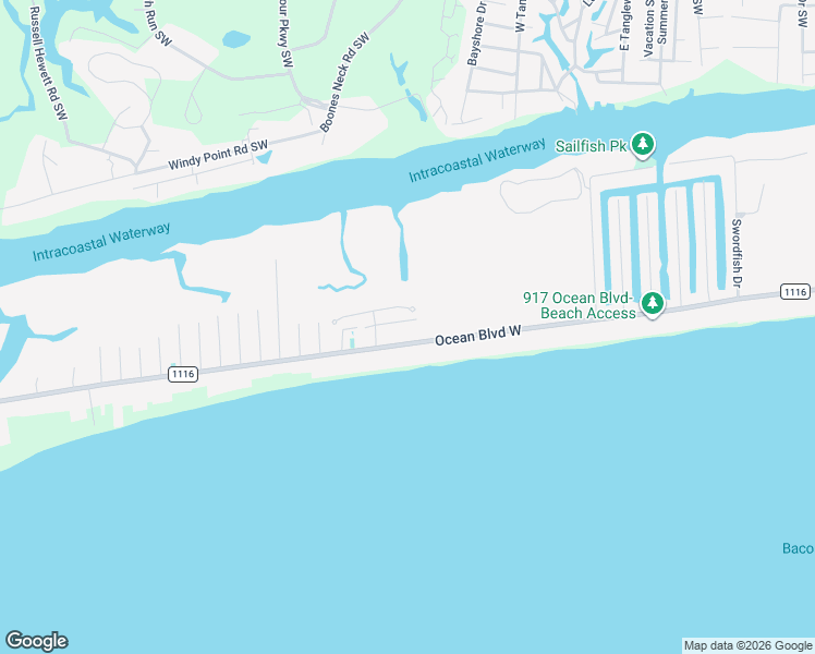 map of restaurants, bars, coffee shops, grocery stores, and more near 1035 Coquina Cove Drive in Holden Beach