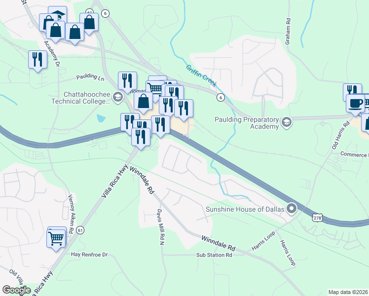 map of restaurants, bars, coffee shops, grocery stores, and more near 305 Silver Spring Street in Dallas