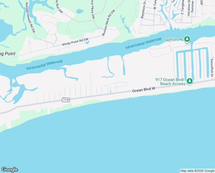 map of restaurants, bars, coffee shops, grocery stores, and more near 1060 Tide Ridge Drive in Holden Beach