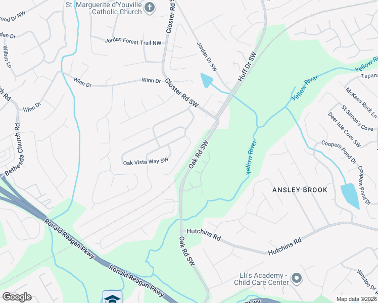 map of restaurants, bars, coffee shops, grocery stores, and more near 304 Shadetree Lane in Lawrenceville