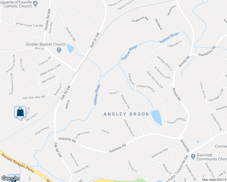 map of restaurants, bars, coffee shops, grocery stores, and more near 2669 Crystal Lane in Lawrenceville