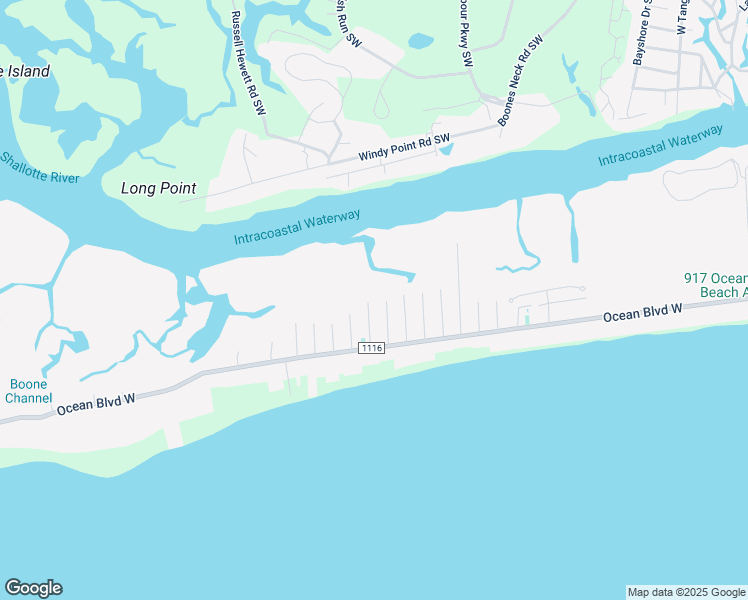 map of restaurants, bars, coffee shops, grocery stores, and more near 124 Sunshine in Holden Beach