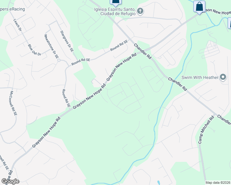 map of restaurants, bars, coffee shops, grocery stores, and more near 335 Grayson New Hope Road in Grayson