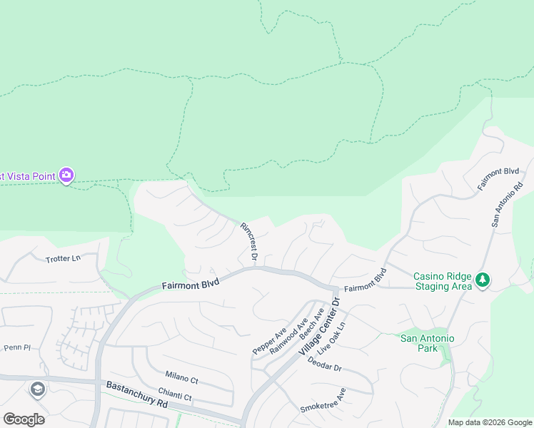 map of restaurants, bars, coffee shops, grocery stores, and more near 3585 Falconridge Road in Yorba Linda