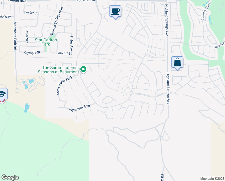 map of restaurants, bars, coffee shops, grocery stores, and more near 383 Song Bird in Beaumont