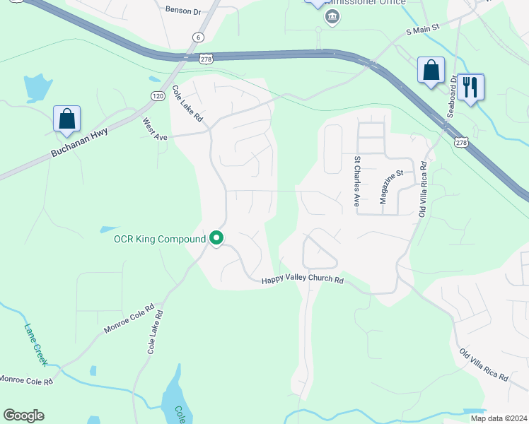 map of restaurants, bars, coffee shops, grocery stores, and more near 108 Autumn Brooke Trail in Dallas
