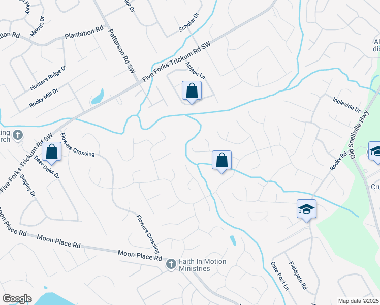 map of restaurants, bars, coffee shops, grocery stores, and more near 747 Mill Rock Street in Lawrenceville