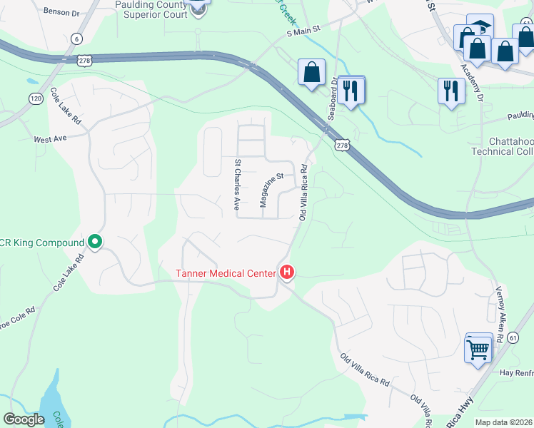 map of restaurants, bars, coffee shops, grocery stores, and more near 133 Magazine Street in Dallas