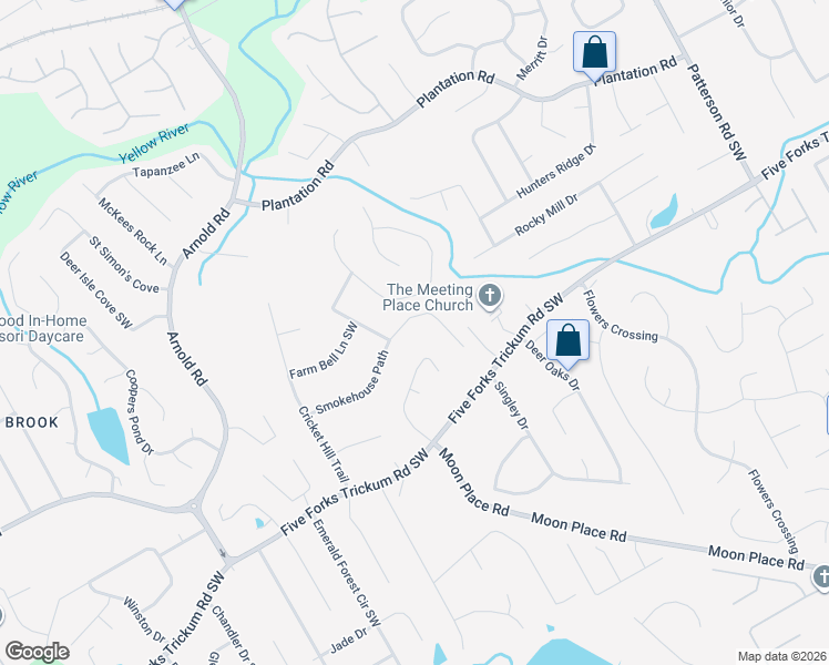 map of restaurants, bars, coffee shops, grocery stores, and more near 2242 Smokehouse Path in Lawrenceville