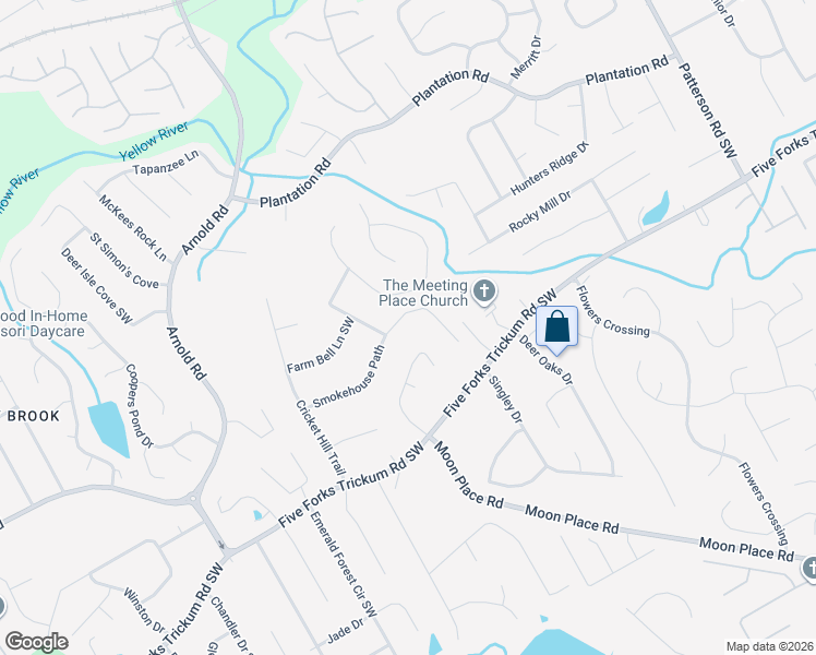 map of restaurants, bars, coffee shops, grocery stores, and more near 2242 Smokehouse Path in Lawrenceville