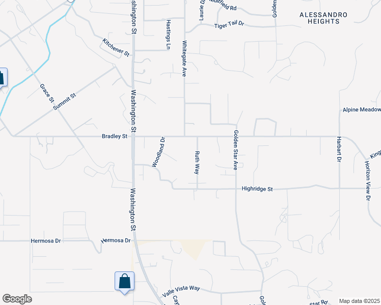 map of restaurants, bars, coffee shops, grocery stores, and more near 7932 Ruth Way in Riverside