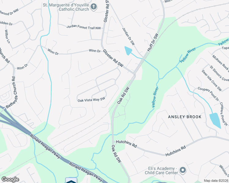map of restaurants, bars, coffee shops, grocery stores, and more near 304 Shadetree Lane in Lawrenceville