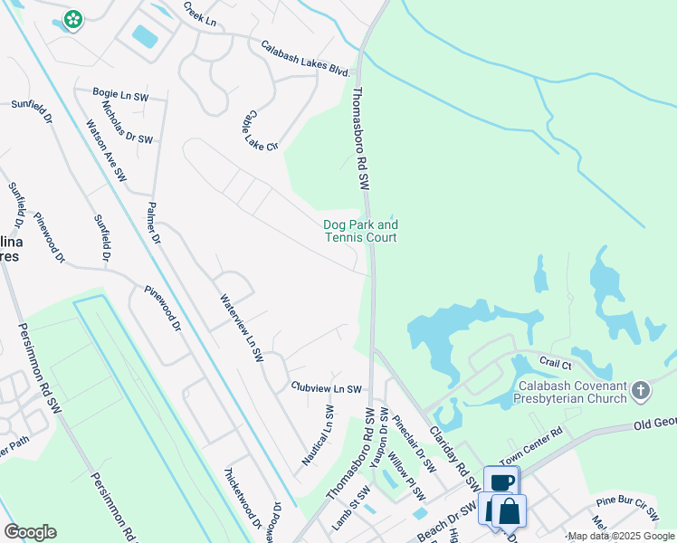 map of restaurants, bars, coffee shops, grocery stores, and more near 5 Lighthouse Cove Loop in Carolina Shores