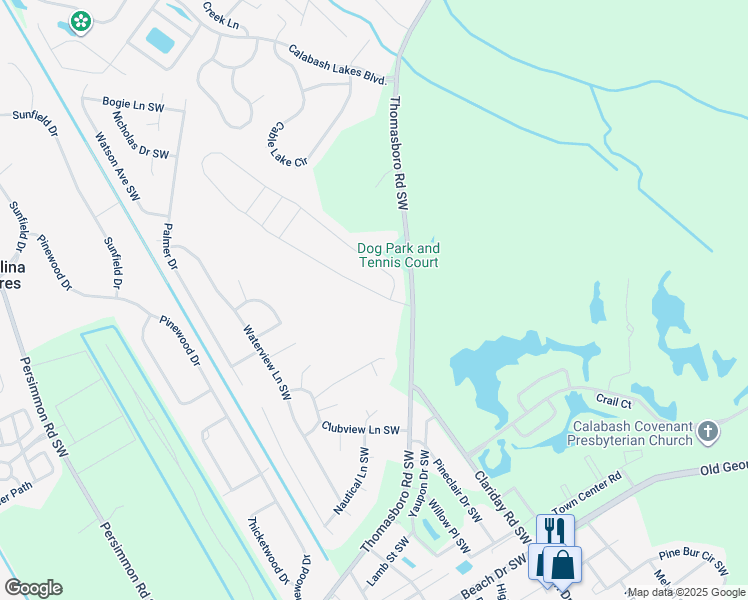 map of restaurants, bars, coffee shops, grocery stores, and more near 5 Lighthouse Cove Loop in Carolina Shores