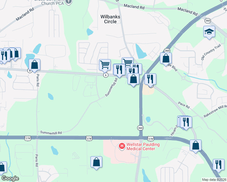 map of restaurants, bars, coffee shops, grocery stores, and more near 790 Summerhill Road in Dallas