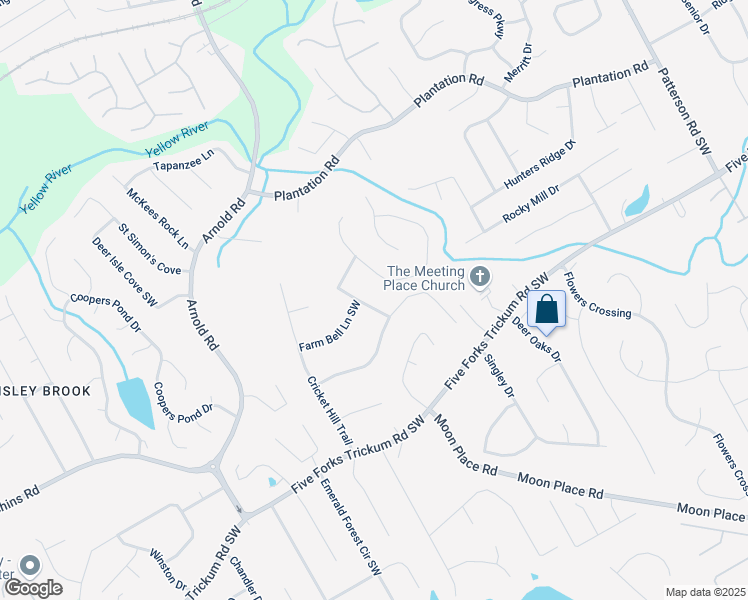map of restaurants, bars, coffee shops, grocery stores, and more near 546 Wagon Wheel Climb Southwest in Lawrenceville