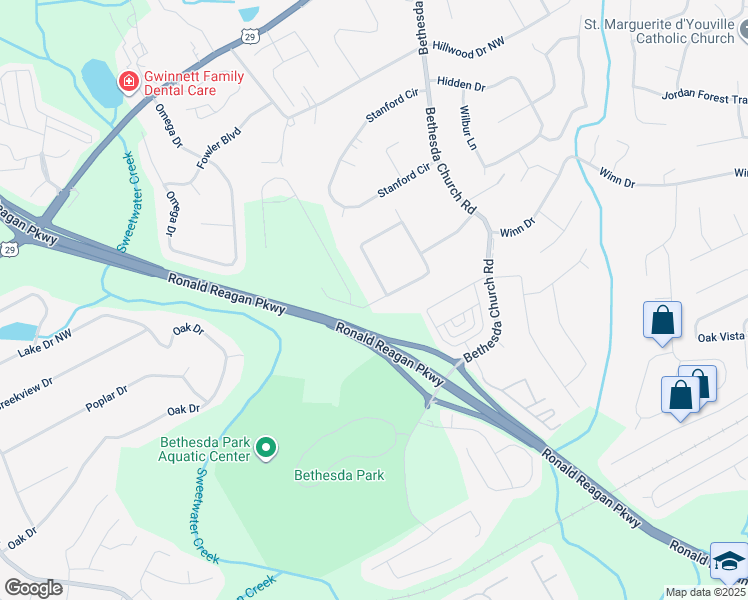 map of restaurants, bars, coffee shops, grocery stores, and more near 3298 Sir Gregory Manor Northwest in Lawrenceville