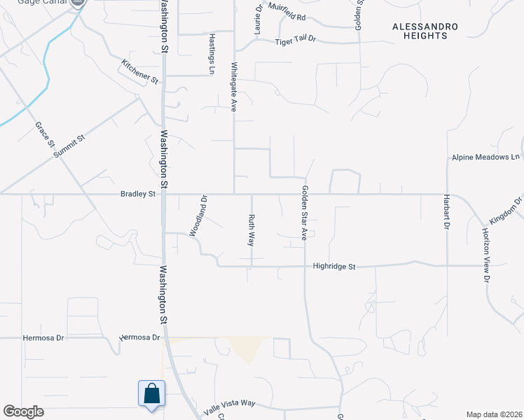 map of restaurants, bars, coffee shops, grocery stores, and more near 7932 Ruth Way in Riverside