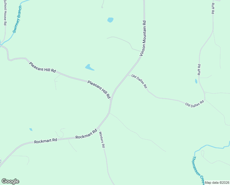 map of restaurants, bars, coffee shops, grocery stores, and more near 3404 Vinson Mountain Road in Rockmart
