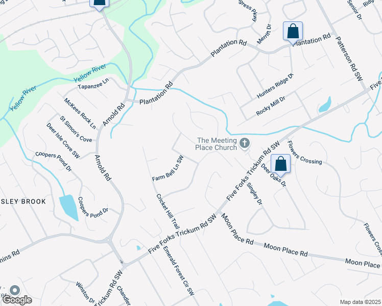 map of restaurants, bars, coffee shops, grocery stores, and more near 546 Wagon Wheel Climb Southwest in Lawrenceville