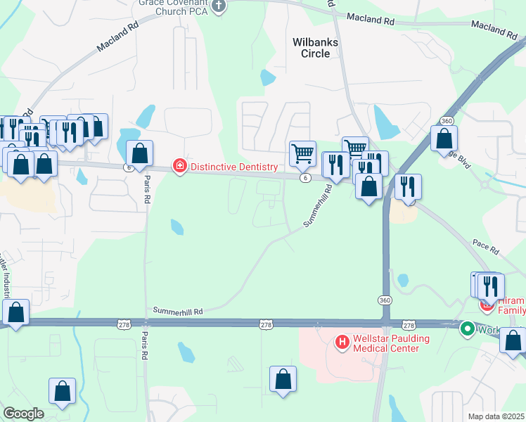 map of restaurants, bars, coffee shops, grocery stores, and more near 100 Westminster Court in Dallas