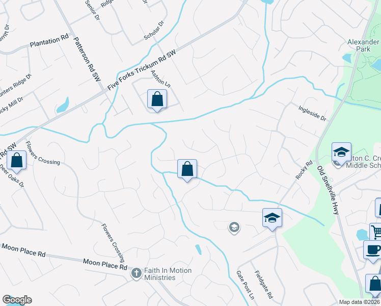 map of restaurants, bars, coffee shops, grocery stores, and more near 1255 Wyckfield Place in Lawrenceville