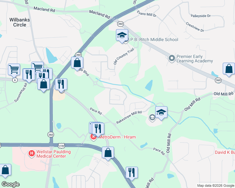 map of restaurants, bars, coffee shops, grocery stores, and more near 59 Crescent Woode Drive in Dallas