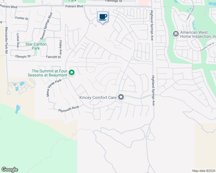 map of restaurants, bars, coffee shops, grocery stores, and more near 1551 Williamson Park in Beaumont