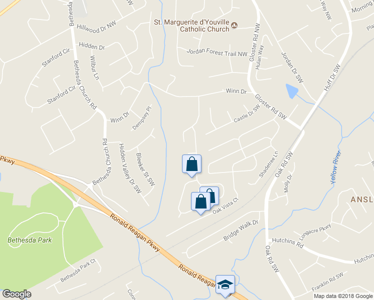 map of restaurants, bars, coffee shops, grocery stores, and more near 3025 Iron Gate Court in Lawrenceville