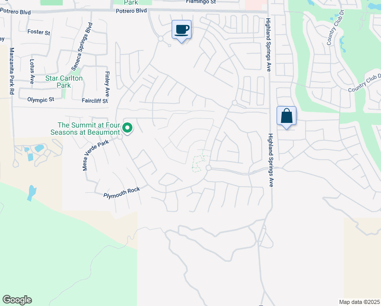 map of restaurants, bars, coffee shops, grocery stores, and more near 1551 Williamson Park in Beaumont
