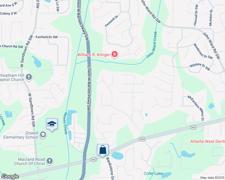 map of restaurants, bars, coffee shops, grocery stores, and more near 1775 Clayhill Pointe Southwest in Marietta