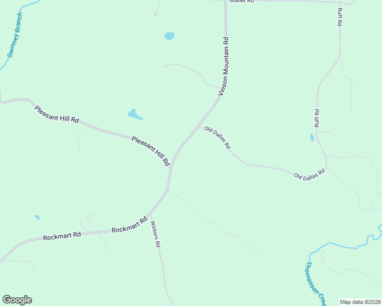 map of restaurants, bars, coffee shops, grocery stores, and more near 3175 Vinson Mountain Road in Rockmart